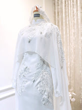 WARDAH - Baju Nikah Off White Double Face Dress with Detachable Cape-Pakej Nikah terus Sanding-Pakej Nikah terus Sanding