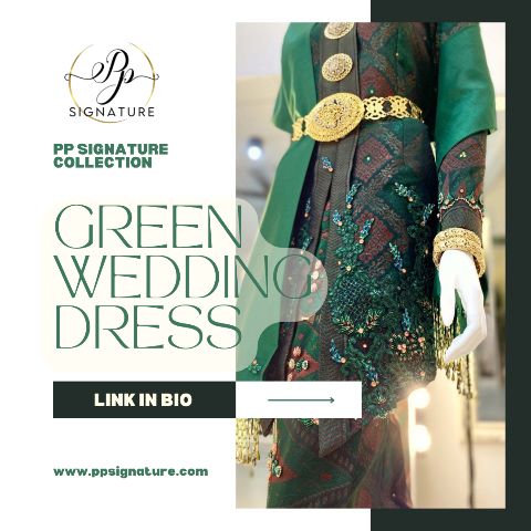 green wedding dress-baju sanding hijau