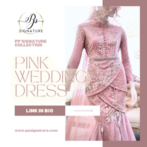 pink wedding dress-baju sanding merah jambu