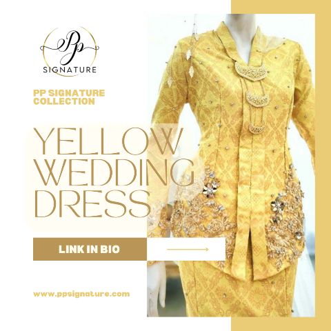 yellow wedding dress-baju sanding kuning
