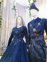 Baju Sanding-Ballgown Duchess with Glitter lace, Navy Blue-BRITTANY-Butik Pengantin PP Signature