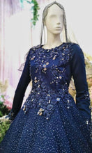 Baju Sanding-Ballgown Duchess with Glitter lace, Navy Blue-BRITTANY-Butik Pengantin PP Signature