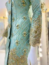 SABARIAH - Magnetic Kebaya Songket Wedding Dress, Mint Green and Gold - Baju Pengantin from PP Signature Bridal Boutique-Tempah Baju Pengantin Online