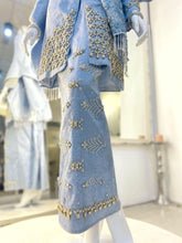 KENCANA - Baju Kurung Belah Songket Wedding Dress, Icy Blue and Silver from PP Signature Bridal Boutique. Tempah Baju Pengantin online-sewa baju pengantin