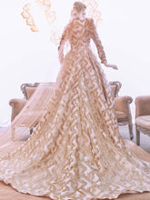 Sewa Baju Pengantin Muslimah Ballgown, Duchess with Glitter Lace Off White by PP Signature Bridal Boutique-Malay Wedding Dress