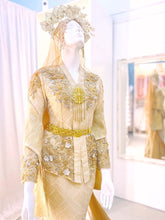 Sewa Baju Pengantin Muslimah Kebaya Moden, Songket Light brown champagne by PP Signature Bridal Boutique-Malay Wedding Dress