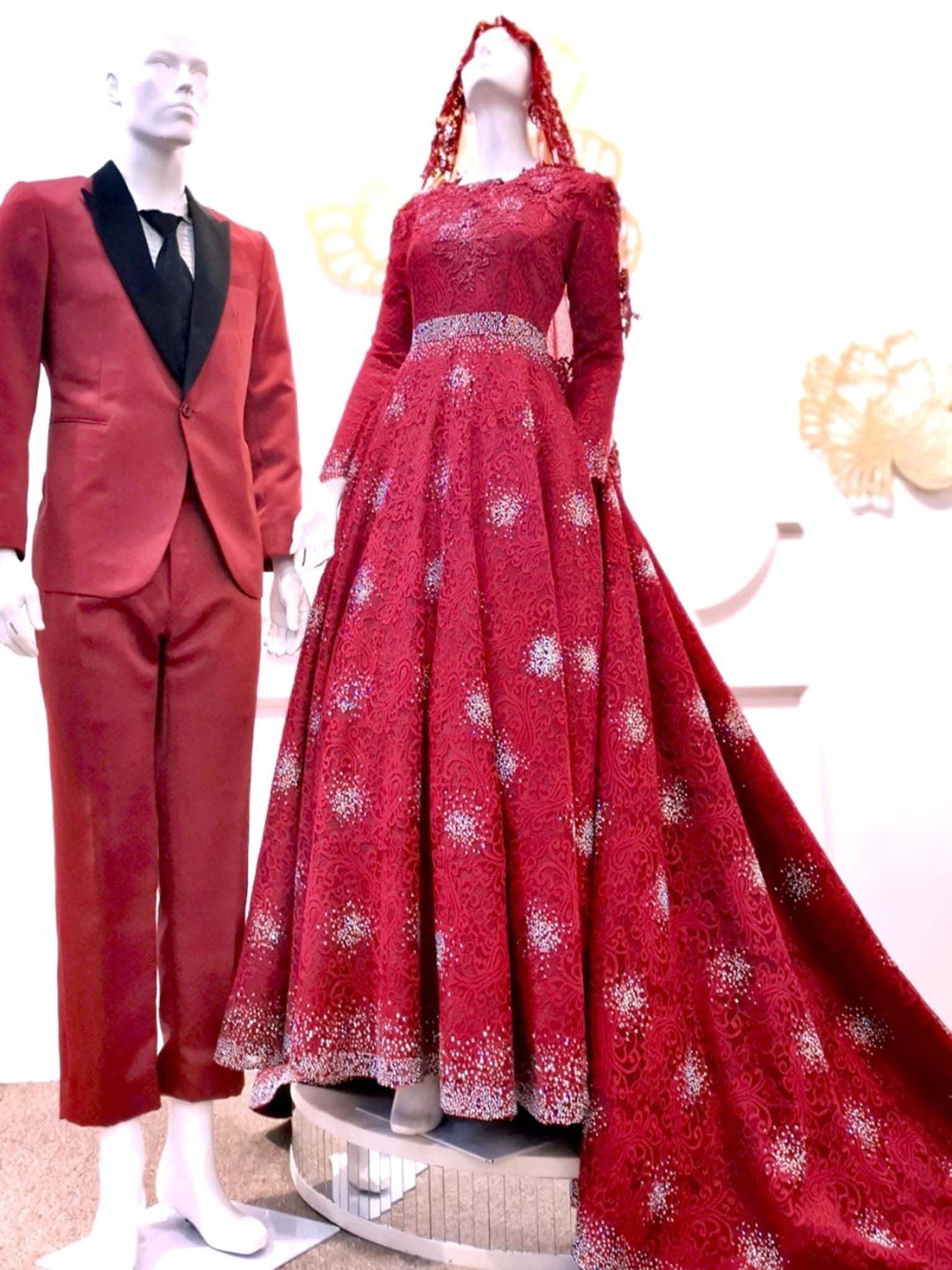 Maroon Wedding Dress and Bridal Gowns | PP Signature