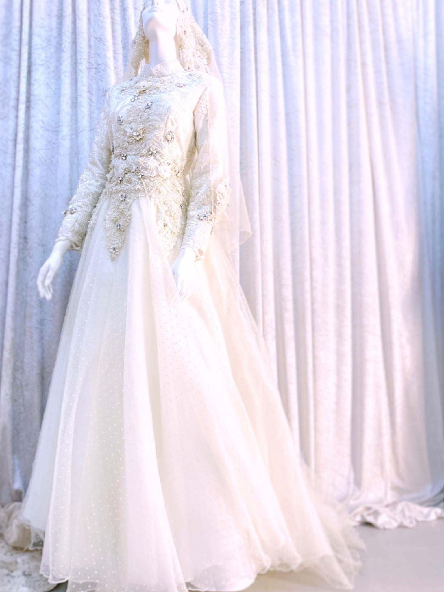slim fit dress slacks Luxury Muslim Wedding Dress – Full Beading, Modest Full-Cover Bridal G –  Elsi John main image 0