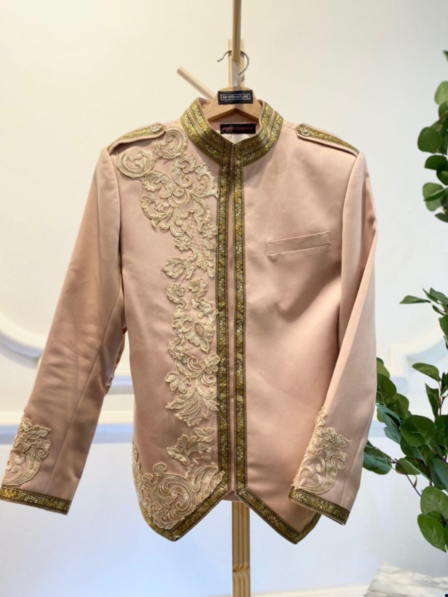 sewa baju pengantin lelaki-sewa baju sanding lelaki-sewa prince suit-sewa prince coat-butik pengantin PP Signature-wedding suit for rent-prince suit for groom-royal prince suit-prince suit for wedding-wedding prince suit-prince suit design 2023-Prince suit Champagne Light Brown-prince coat Champagne Light Brown