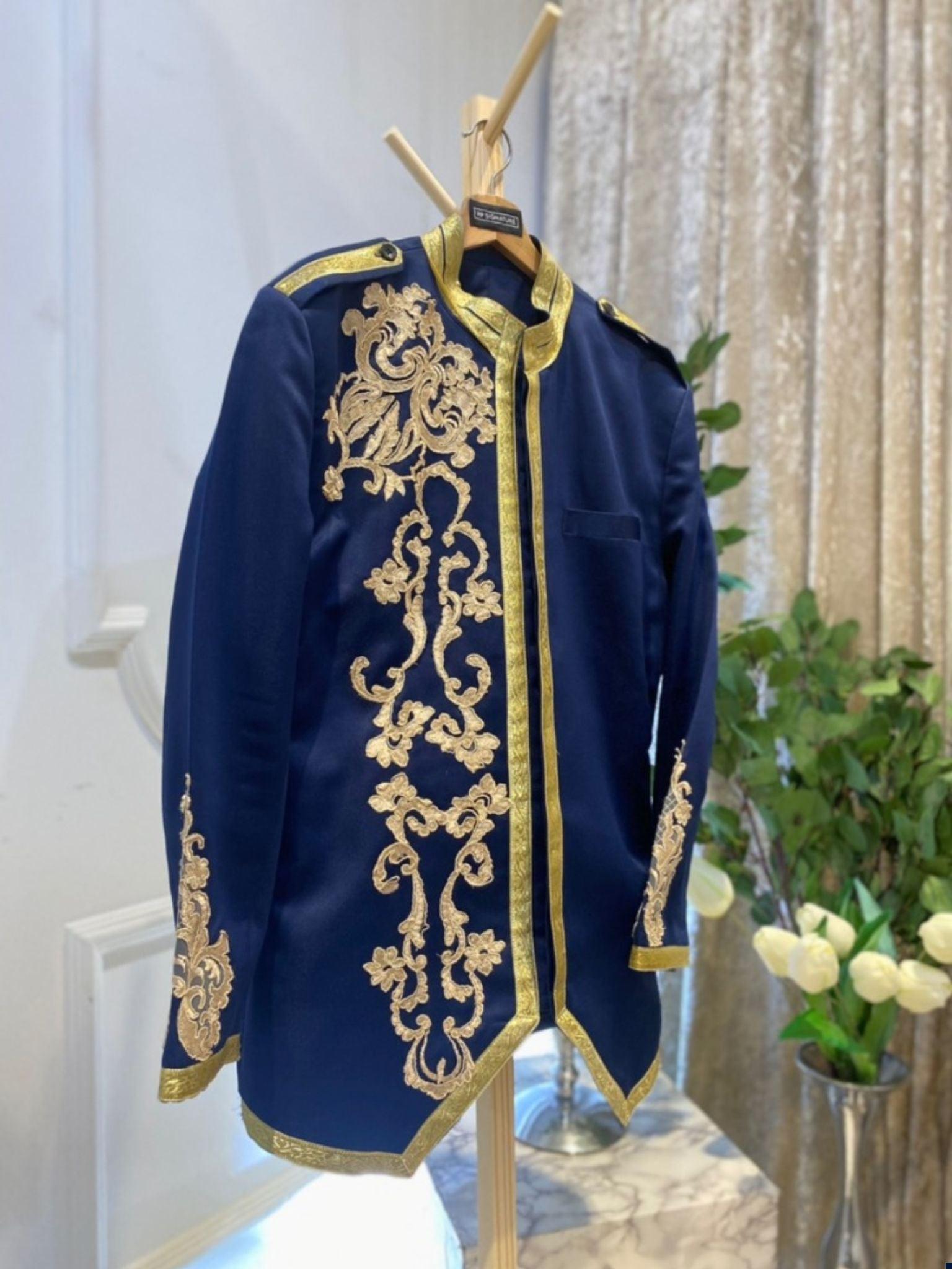 sewa baju pengantin lelaki-sewa baju sanding lelaki-sewa prince suit-sewa prince coat-butik pengantin PP Signature-wedding suit for rent-prince suit for groom-royal prince suit-prince suit for wedding-wedding prince suit-prince suit design 2023-Prince suit Navy Blue-prince coat Navy Blue