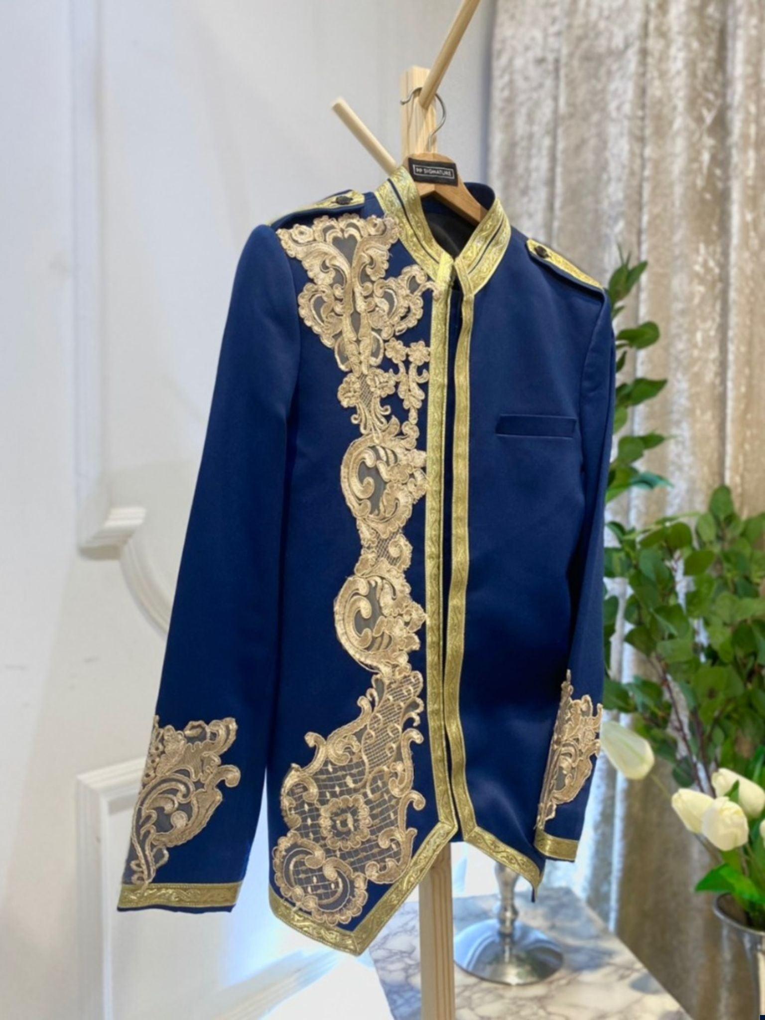 sewa baju pengantin lelaki-sewa baju sanding lelaki-sewa prince suit-sewa prince coat-butik pengantin PP Signature-wedding suit for rent-prince suit for groom-royal prince suit-prince suit for wedding-wedding prince suit-prince suit design 2023-Prince suit Navy Blue-prince coat Navy Blue