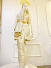 TUN FATIMAH - Baju Pengantin Kurung Belah Songket Cream & Light Gold from PP Signature Bridal Boutique-sewa baju Baju Pengantin-songket cream-sewa baju Baju sanding
